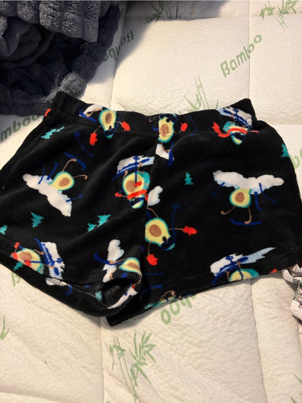 Black with avocado print pj shorts